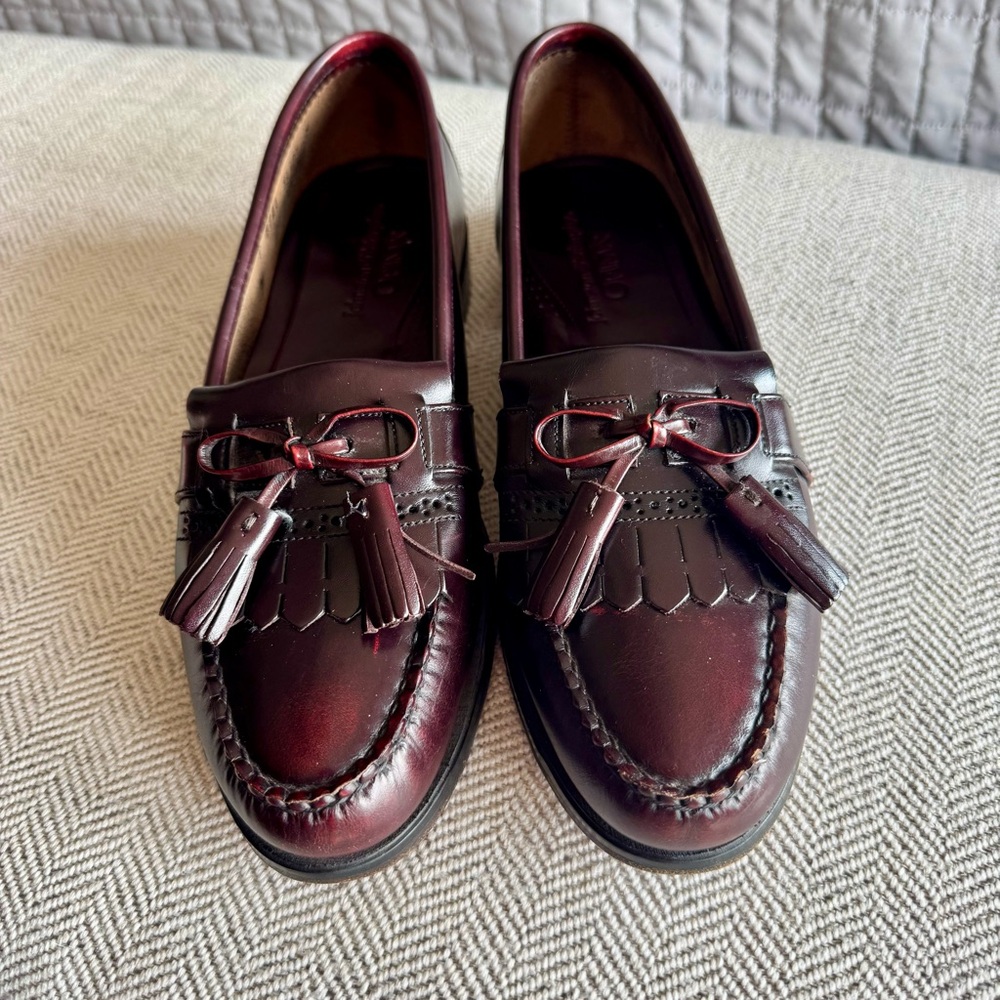 Johnston & Murphy Mens Classic Burgundy Tassel Loafers Size 9